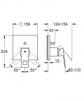 Eurocube iebūvējamais jaucējkrāns vannai, ar 2 funkcijām, supersteel 3