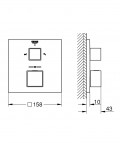 Grohtherm Cube termostata virsapmetuma daļa, ar 2 izejām, supersteel 4