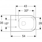 Geberit Smyle Square piekarams pods + SC vāks, Rimfree, balts 15