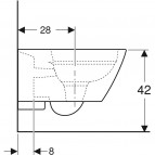 Geberit Smyle Square piekarams pods + SC vāks, Rimfree, balts 14