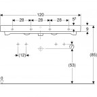 Geberit iCon izlietne, balta, 120x48.5 cm 3