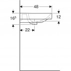 Geberit Smyle Square izlietne bez atveres jaucējkrānam, 90x48 cm 4