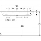 Geberit Xeno² izlietne, bez mais. caur. 120x48 cm 7