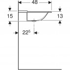 Geberit Xeno² pаковина для мебели, без отверстие для перелива, 160x48 3