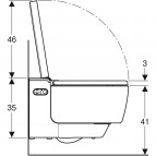 Geberit AquaClean Mera Comfort bidē tualetes pods ar vāku, balts/hroms 3