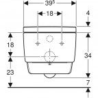 Geberit AquaClean Mera Comfort bidē tualetes pods ar vāku, balts/hroms 2