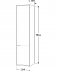 Высокий шкаф Artic - 40 см, пепельно-серый 2