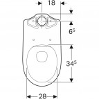 Geberit Selnova Rimfree pods ar SC vāku horizontāls izvads 7