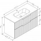 RB G-LINE Тумба для ванной с раковиной 100см, графит 2