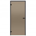 790x1890 mm, Bronze/Pine stikla saunas durvis, melni nokrāsotas