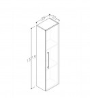 RB Высокий шкаф для ванной SCANDIC 2 двери, серый пепел 2