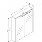RB URBAN Зеркальный шкаф для ванной с LED 60 см, серый кашемир 2