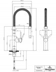 V&B Steel expert 2.0 virtuves maisītājs, izvelkams, 2jet,anthracite 2