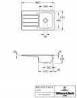V&B Architectura 50 кухонная мойка, CERAMIC, 860x510mm, manual 5