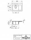 V&B Subway 45 Compact кухонная мойка, CERAMIC, 650x510mm, manual (L) 6