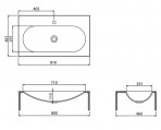 VANNAS ISTABAS IZLIETNE FLOW 810x461x115 mm, Ceramic white 2