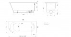 PAA Ванна VARIO L 1680 × 750 A, каменная масса, красочный 9