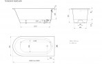 PAA Ванна Vario M 1580 x 750 AB, каменная масса, красочный 6