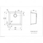 Virtuves izlietne Amsterdam 40, 460x460 mm, caffe silvery 2