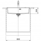 Maris MRG 610-72A fragranīta izlietne ar manual + nosegs, melna matēta 2