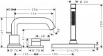 Hansgrohe Tecturis S 3 - caurumu maisītājs uz vannas malas, BRB 2