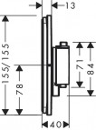 Hansgrohe ShowerSelect Comfort E Centrālais Termostats, Matt Black 2