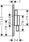 Hansgrohe DuoTurn Q Termostats, 1 funkcija, BRB 2
