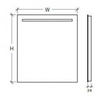 NORA 70x100 Spogulis ar frontālu LED apgaismojumu 2