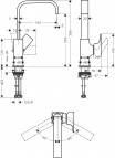 Hansgrohe Metropol izlietnes jaucējkrāns 230 push-open, BRB 2