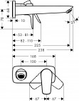 Hansgrohe Talis E Izlietnes maisītājs ar fiksētu izplūdi 225 mm, MW 3