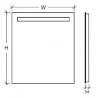 ELIZA 70x100 Spogulis ar frontālu LED apgaismojumu. 2