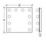 MERILINA 60x80 cm Spogulis ar frontālu LED spuldžu apgaismojumu 3