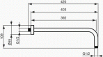 Ideal Standard dušas galvas turētājs no sienas 400mm, Matt Black  3