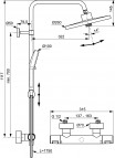 Ideal Standard Ceratherm T25+ dušas sistēma Ø260 mm galva, 2jet, MB 7