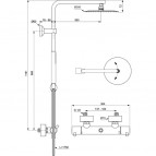 Ceratherm T125 dušas sistēma ar termostatu, Silver Storm 3