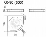 Vispool RR-90 90x90 R500 dušas paliktnis 3