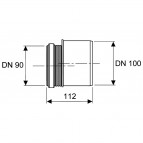 TECE 90° WC savienotājs, DN 90/100, PVC 3