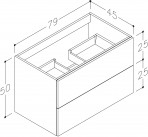 КАМE Gama Шкаф под раковину, 80 см, Light oak 2