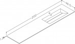 KAME Corian izlietne, bez krāna cauruma, 200 cm, matēta balta  2