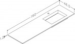 KAME Corian раковина без отверстия под смеситель, 160 см, матовый бел. 2