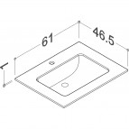 КАМE Ilsa раковина с поверхностью HPL, 61 см, Sand stone 2