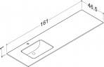 KAME Ilsa izlietne ar HPL virsmu, 160 cm, Grey moon 2