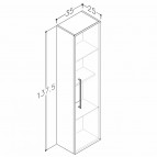 RB JOY Vannas istabas augstais skapis 138x35cm, ozols/melns 3