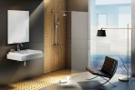 Walk In Wall-60 v.200 хром + прозрачное стекло 2