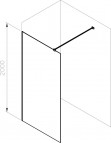 Walk In Wall-130 v.200 balts matēts+caursp. stikls 7