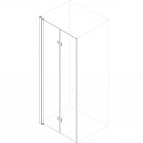 Duschy salokamās dušas durvis 1100x2000 mm, Kreisā puse 5