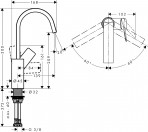 Hansgrohe Vivenis Vienas sviras izlietnes maisītājs 210, Matt Black 2