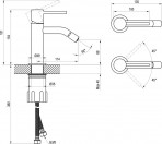 Espirit bide maisītājs 154 mm, balts samts 2