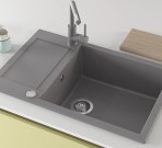 Tesa akmens masas izlietne 78x50 cm ar push-up ventīli, Krāsu izvēle 7