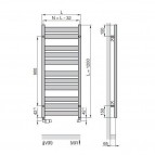 Zehnder Zeta dvieļu žāvētājs 1200x500 mm, Melns matēts  3